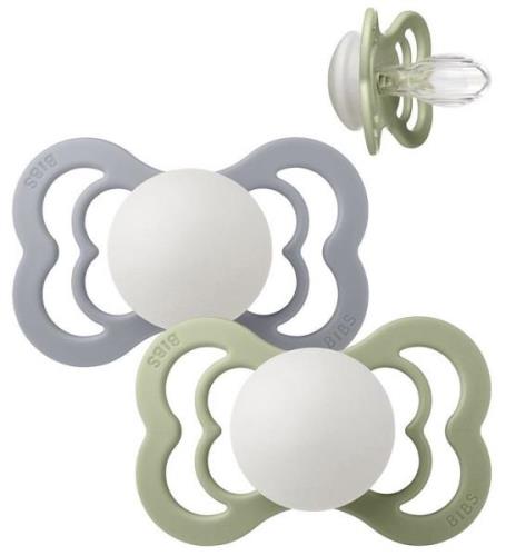 BIBS Supreme+ Glow Nappar - Stl. 2 - 2-pack - Symmetrisk - Sage/