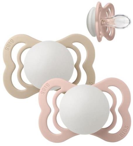 BIBS Supreme+ Glow Nappar - Stl. 1 - 2-pack - Symmetrisk - Blush