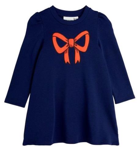 Mini Rodini Sweatklänning - Bow - Blue