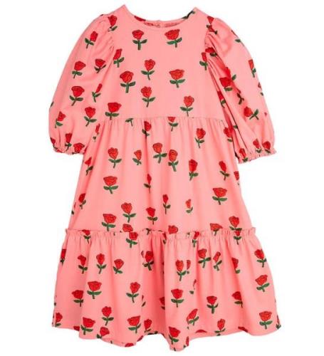 Mini Rodini Klänning - Roses AOP Puff - Rosa