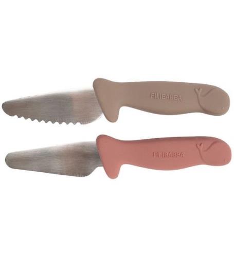 Filibabba Knivset för barn - 2-pack - Warm Grey/Rose