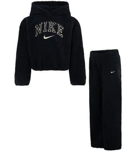 Nike Fleeceset - Hoodie/Byxor - Svart/Gold