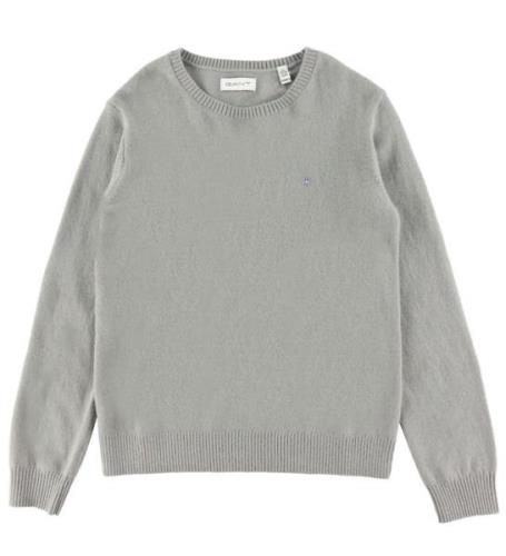 GANT Tröja - Stickad - Ull - Shield - Warm Grey