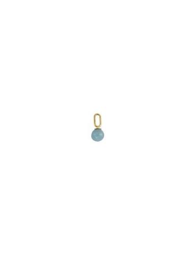 St Drop Charm 5Mm Gold Plated Blue Design Letters