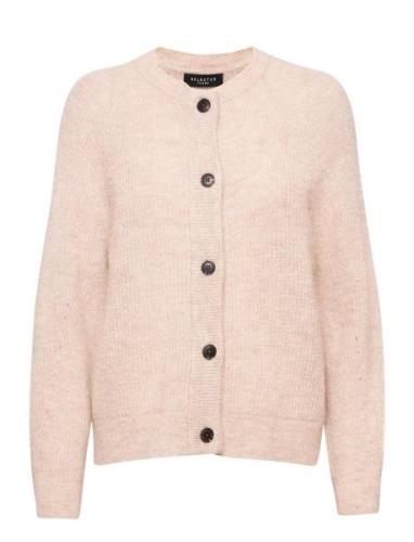 Slflulu Ls Knit Short Cardigan B Noos Pink Selected Femme