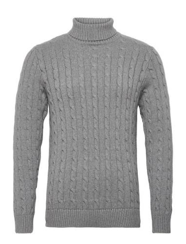 Slhryan Structure Roll Neck W Grey Selected Homme