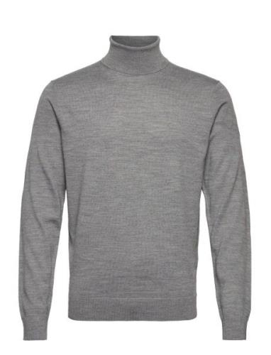 Slhtown Merino Coolmax Knit Roll B Noos Grey Selected Homme