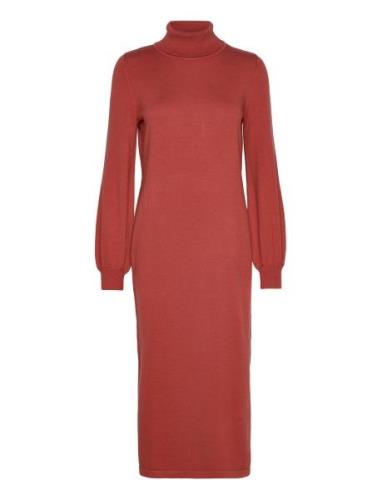 Polo-Neck Dress Red Esprit Casual