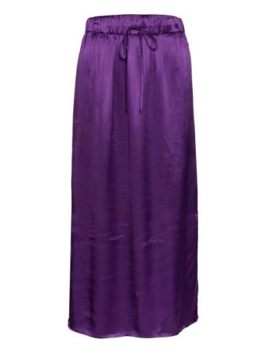 Slflyra Mw Midi Skirt B Purple Selected Femme