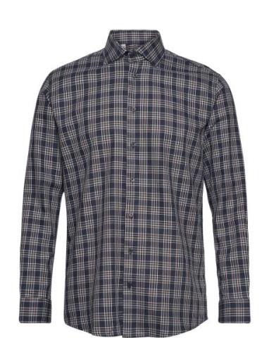 Slhregtimor Shirt Ls Cut Away Check Ex Navy Selected Homme