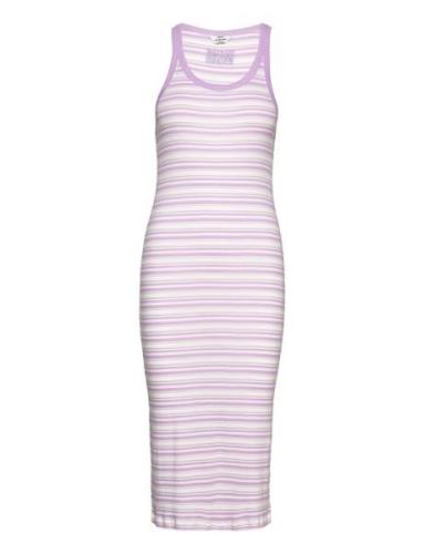 2X2 Cotton Stripe Carina Dress Purple Mads Nørgaard