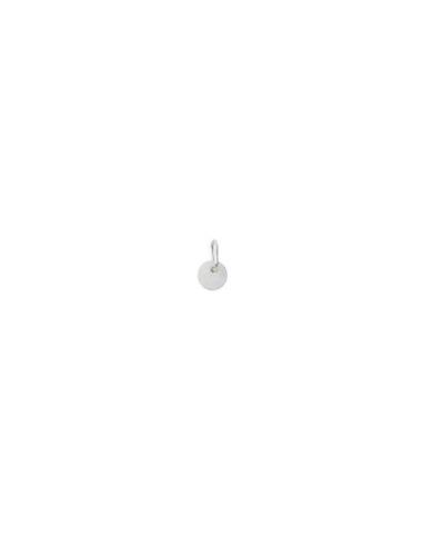 White Marble Charm 6Mm W/Silver Bail White Design Letters