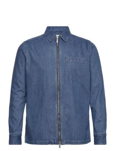 Relaxed Denim Zip Shirt - Gots/Vega Blue Knowledge Cotton Apparel