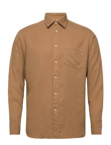 Slhregpastel-Linen Shirt Ls W Brown Selected Homme