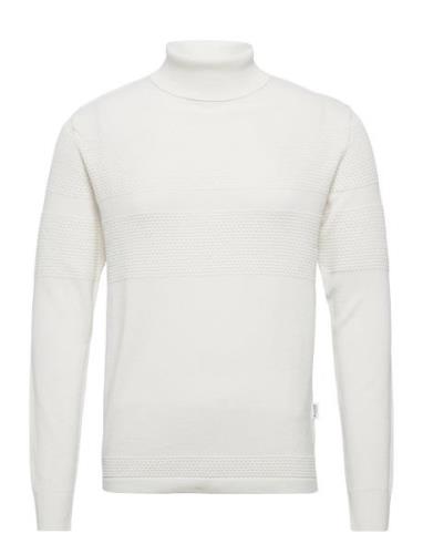 Slhmaine Ls Knit Roll Neck W Noos White Selected Homme