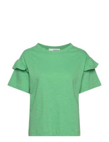 Slfrylie Ss Florence Tee M Noos Green Selected Femme