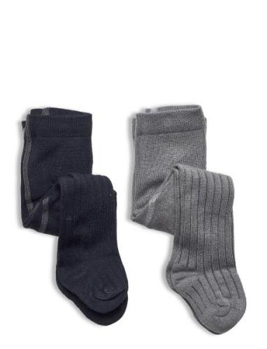 Stocking - Bamboo Rib Grey Minymo