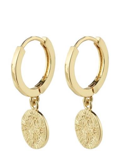 Nomad Coin Huggie Hoop Earrings Gold-Plated Gold Pilgrim