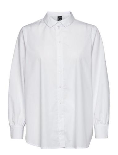 Vmella L/S Basic Shirt Noos White Vero Moda