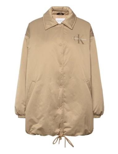 Over D Padded Coach Jacket Beige Calvin Klein Jeans