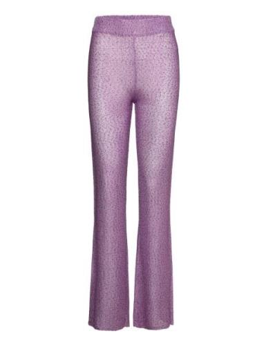 Sequin Knit Fitted Flared Pants Purple REMAIN Birger Christensen