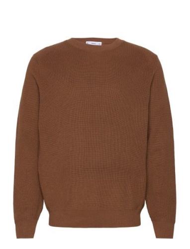 Structured Cotton Sweater Brown Mango