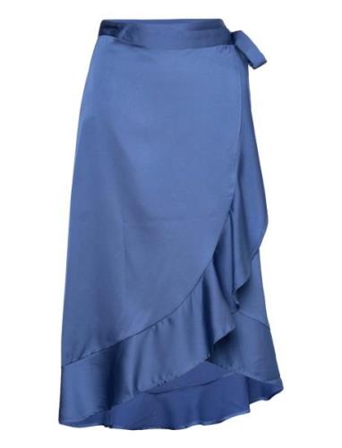 Viellette Wrap Hw Skirt/Su - Noos Blue Vila