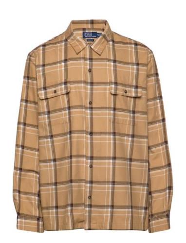 Classic Fit Plaid Performance Camp Shirt Beige Polo Ralph Lauren