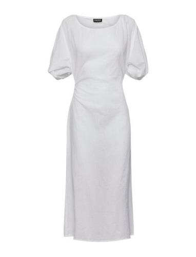 Pcbabara Ss Long Cut Out Dress Bc Sww White Pieces