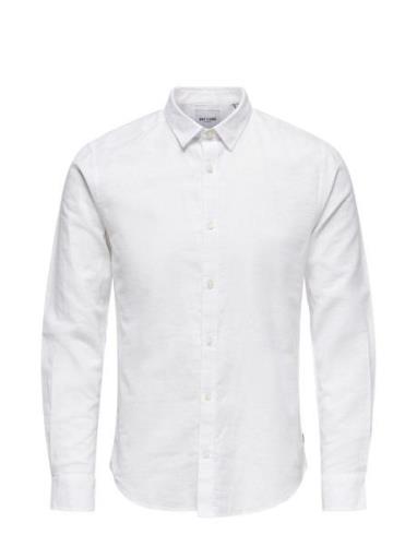 Onscaiden Ls Solid Linen Shirt Noos White ONLY & SONS