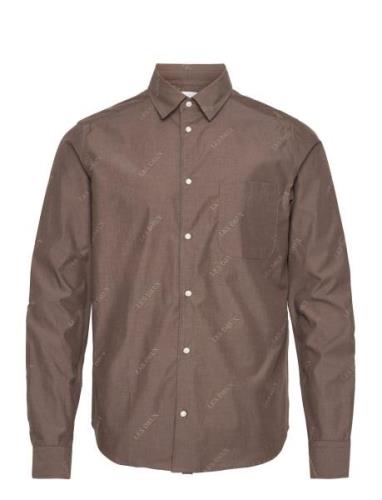 Les Deux Jacquard Flannel Shirt Brown Les Deux