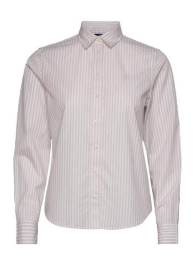 Reg Broadcloth Striped Shirt Cream GANT