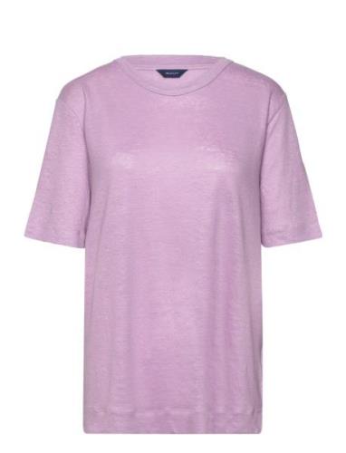 D2. Linen Ss T-Shirt Purple GANT