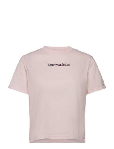Tjw Cls Serif Linear Tee Pink Tommy Jeans