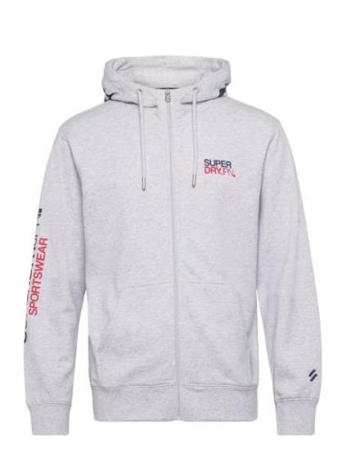 Sportswear Logo Loose Zip Hood Grey Superdry