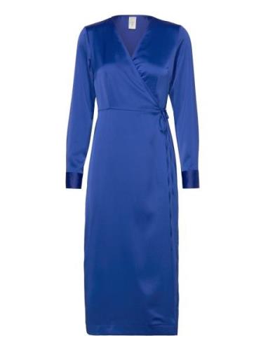 Yaspella Ls Wrap Midi Dress S. Noos Blue YAS