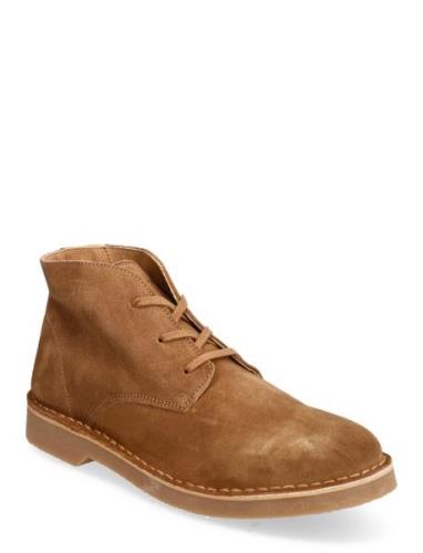 Slhriga New Suede Chukka Boot B Brown Selected Homme