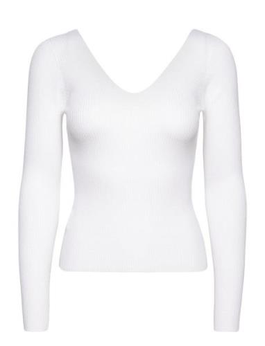Ribbed Sweater With Low-Cut Back White Mango