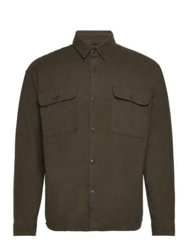 Slhmason-Twill Overshirt Ls Noos Brown Selected Homme