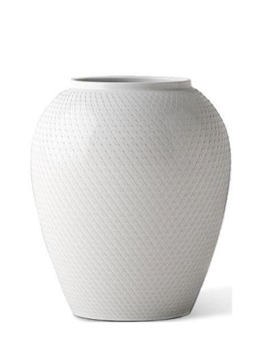 Rhombe Vase H16.5 Hvid Porcelæn White Lyngby Porcelæn