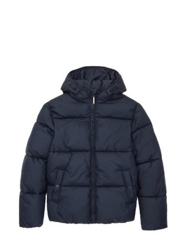 Puffer Winter Jacket With Hood Navy Tom Tailor