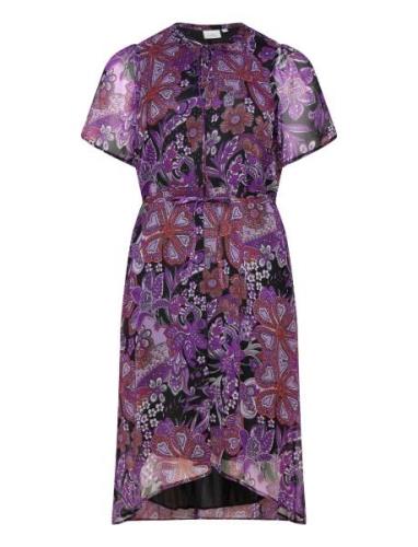 Carhowdy Life 2/4 Knee Dress Aop Purple ONLY Carmakoma