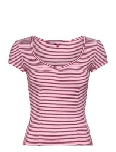 Tjw Bby Stripe Ss Top Red Tommy Jeans