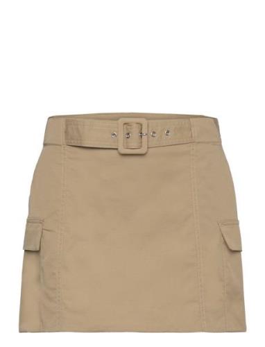 Cargo Mini-Skirt With Belt Brown Mango