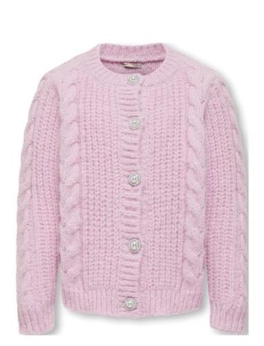 Koglola Ls O-Neck Cardigan Cp Knt Pink Kids Only