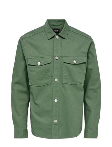 Onstron Ovr Twill Ls Shirt Green ONLY & SONS