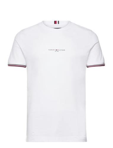 Tommy Logo Tipped Tee White Tommy Hilfiger