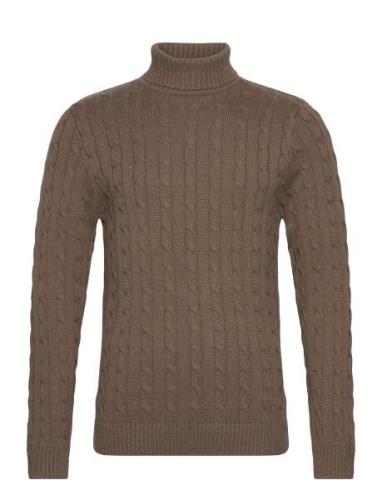 Slhryan Structure Roll Neck Brown Selected Homme