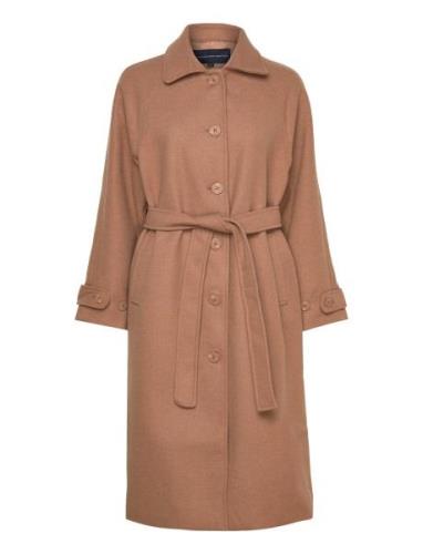 Fawn Felt Coat. Beige French Connection