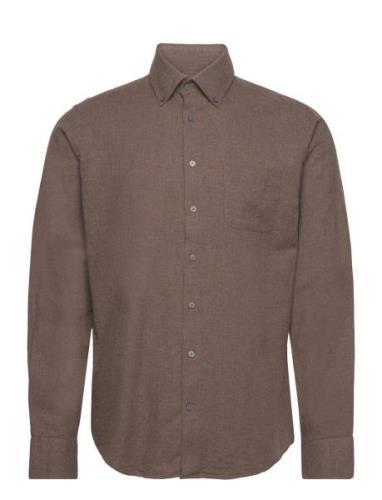 Bs Cotton Casual Modern Fit Shirt Brown Bruun & Stengade